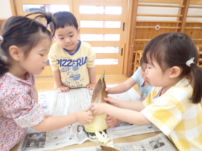 筍の皮むき
