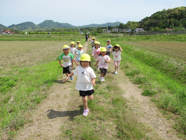保育所裏のあぜ道